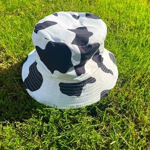 Reversible Cow-Print Bucket Hat